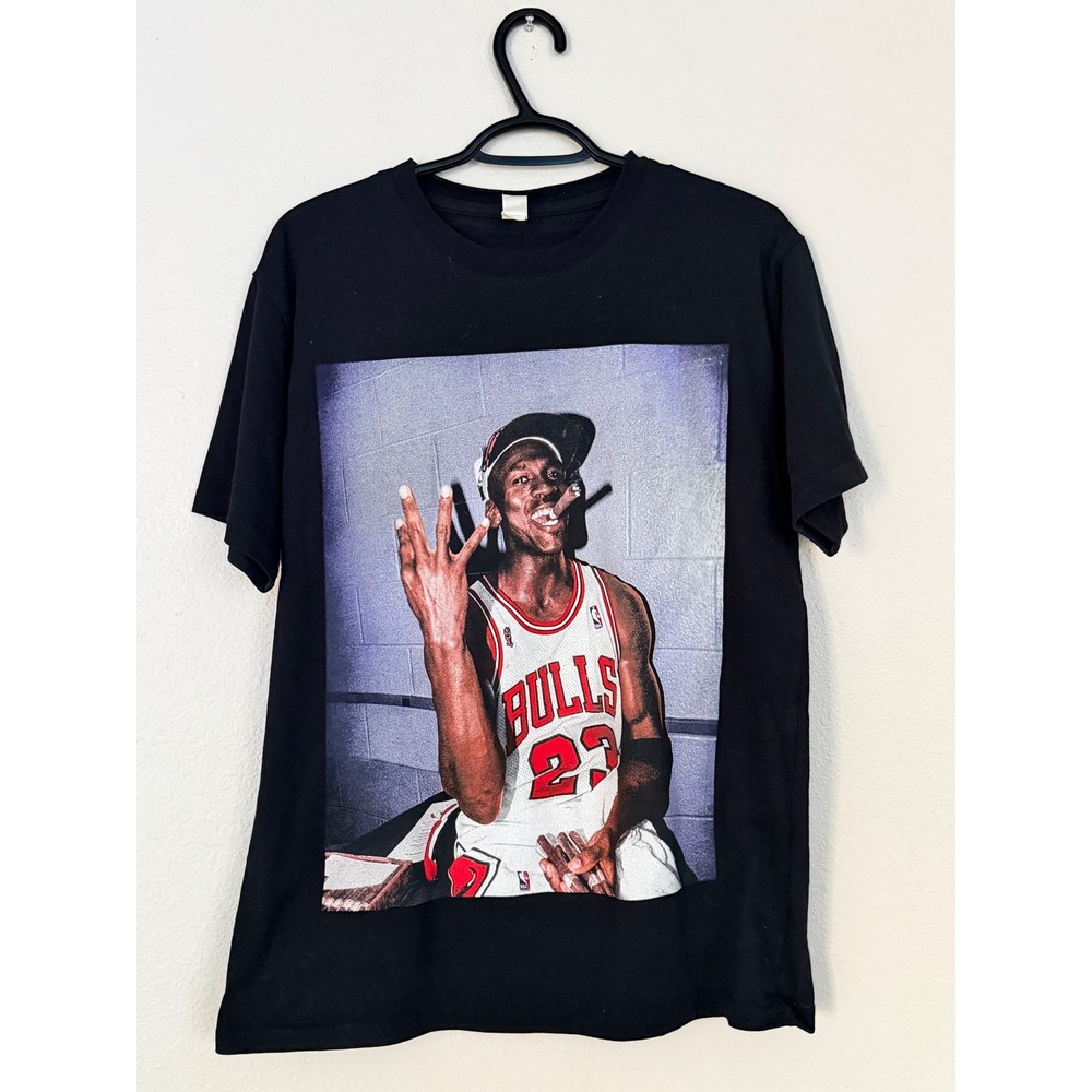 Pro DaDa Michael Jordan Cigar Graphic T-Shirt Black Mens Size Medium
